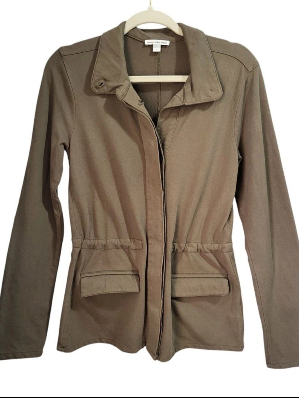 Standard James Perse Jacket Women's Sz 1 Small Army Green Olive 100% Cotton